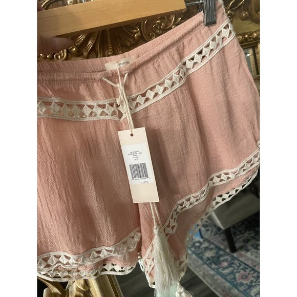 Eberjey Pipa Cotton Embroidered Tassel Shorts Sz S/M - Picture 4 of 8